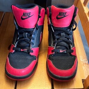 Nike Kids Black and Red High-Top Sneakers